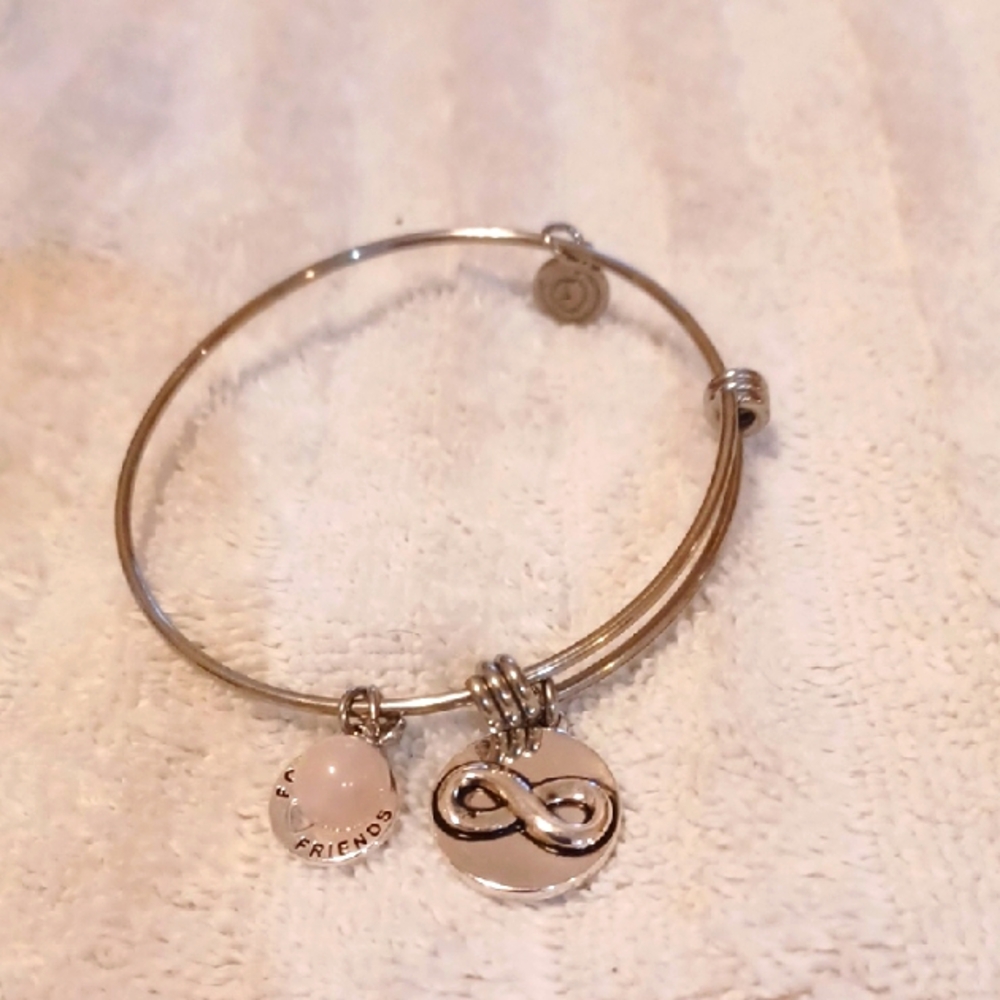 Silver Infinity Friends Forever Pearl  Charm Bracelet
